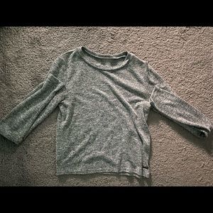 Hollister Gray Long Sleeve Crop Top